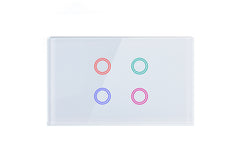Smart Matter WiFi Light Switch 4 Gang - Frost White (RGB Backlit Buttons)