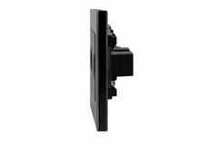 Matzier 2 HDMI + TV Coax Wall Plate | Premium Glass Multimedia Outlet - Shadow Black