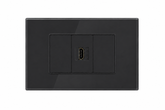 HDMI Wall Socket | Premium Glass Multimedia Outlet - Shadow Black
