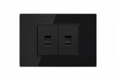 Dual Ethernet RJ45 Wall Socket | Premium Glass Outlet - Shadow Black