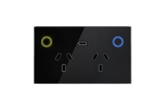 Smart Matter WiFi Power Point + USB-C 20W - Shadow Black (RGB Backlit Buttons)