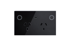 Smart Matter WiFi Power Point + USB-C 20W - Shadow Black (RGB Backlit Buttons)