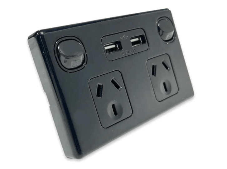 Original Double GPO Double USB (Black) - Matzier
