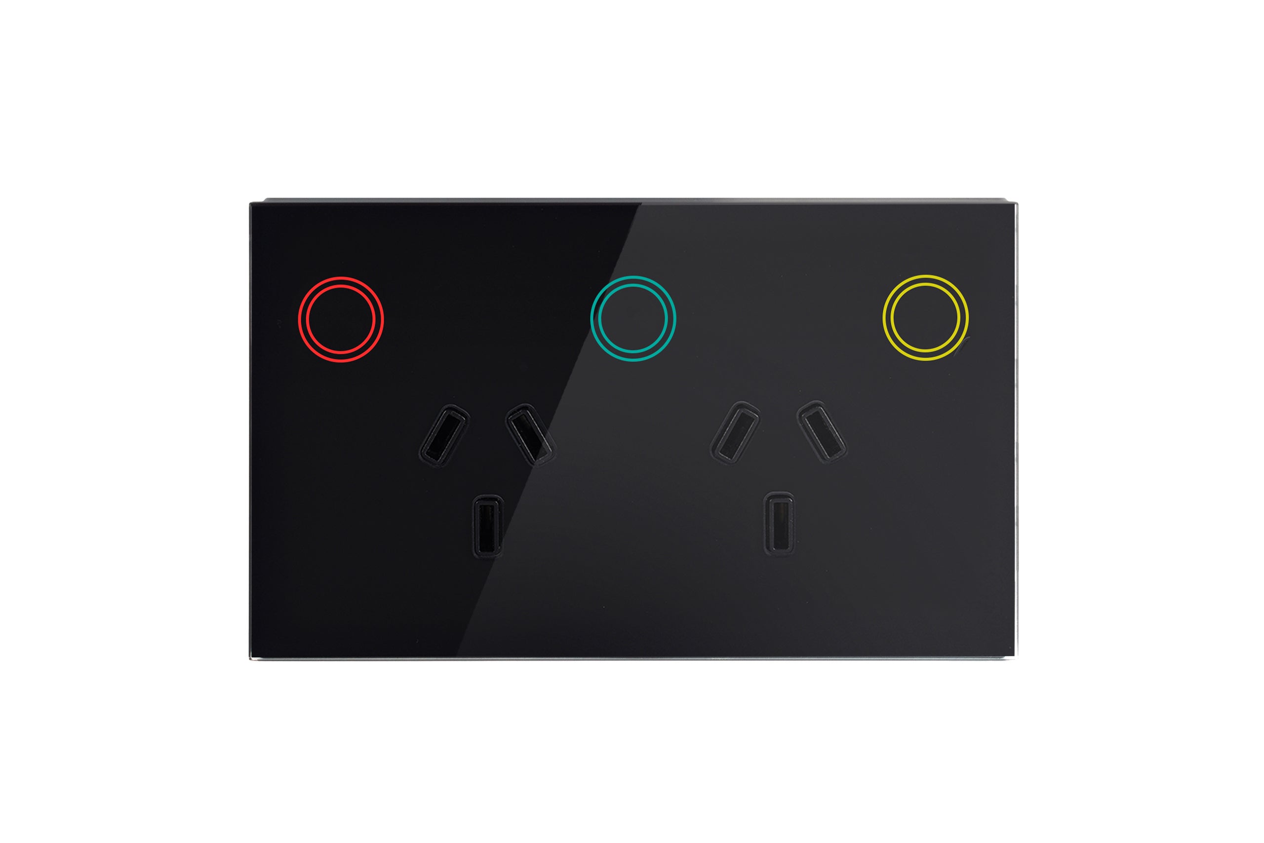 Smart Matter WiFi Power Socket GPO + 1 Gang Light Switch - Shadow Black (RGB Backlit Buttons)