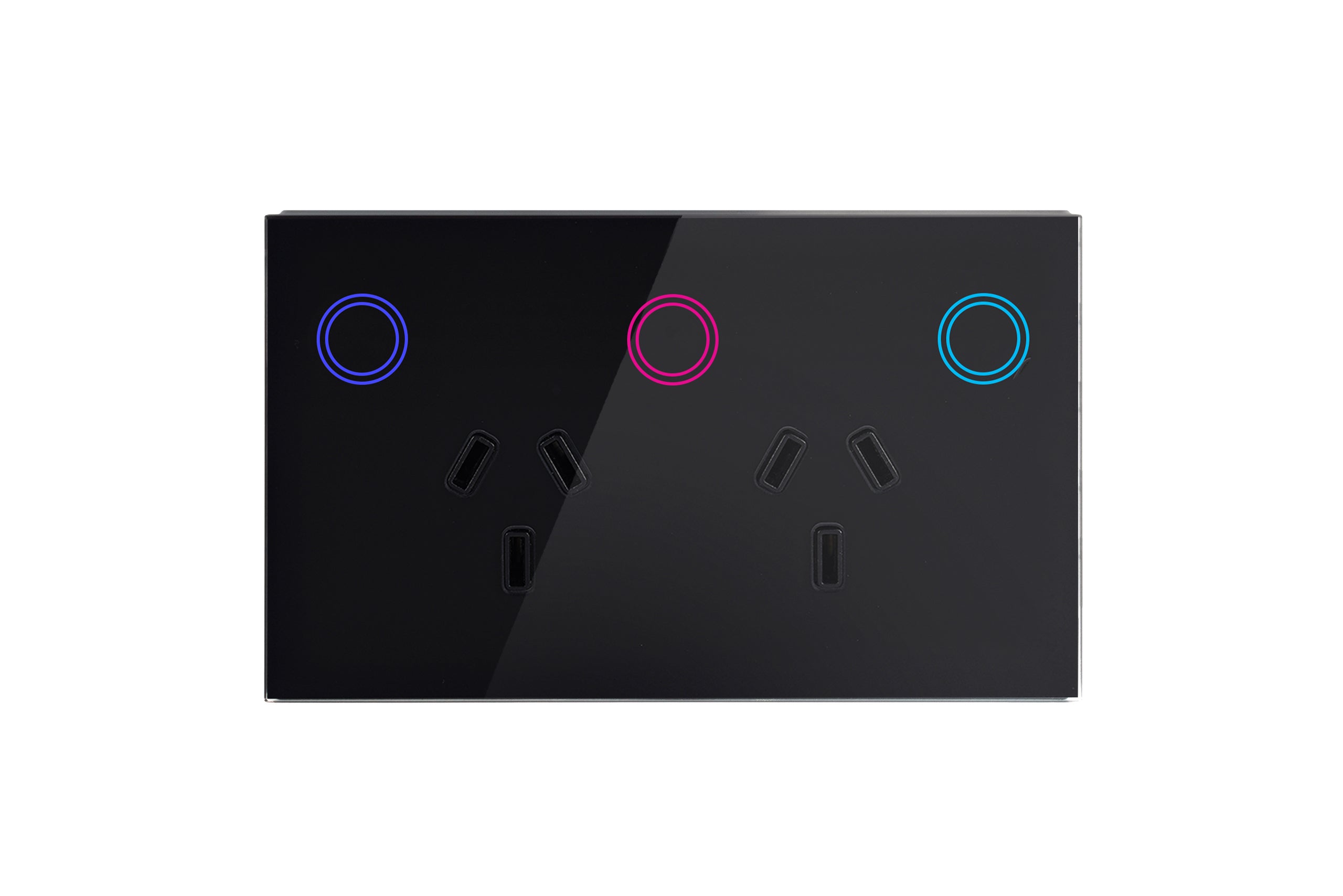 Smart Matter WiFi Power Socket GPO + 1 Gang Light Switch - Shadow Black (RGB Backlit Buttons)