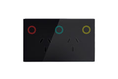 Smart Matter WiFi Power Socket GPO + 1 Gang Light Switch - Shadow Black (RGB Backlit Buttons)