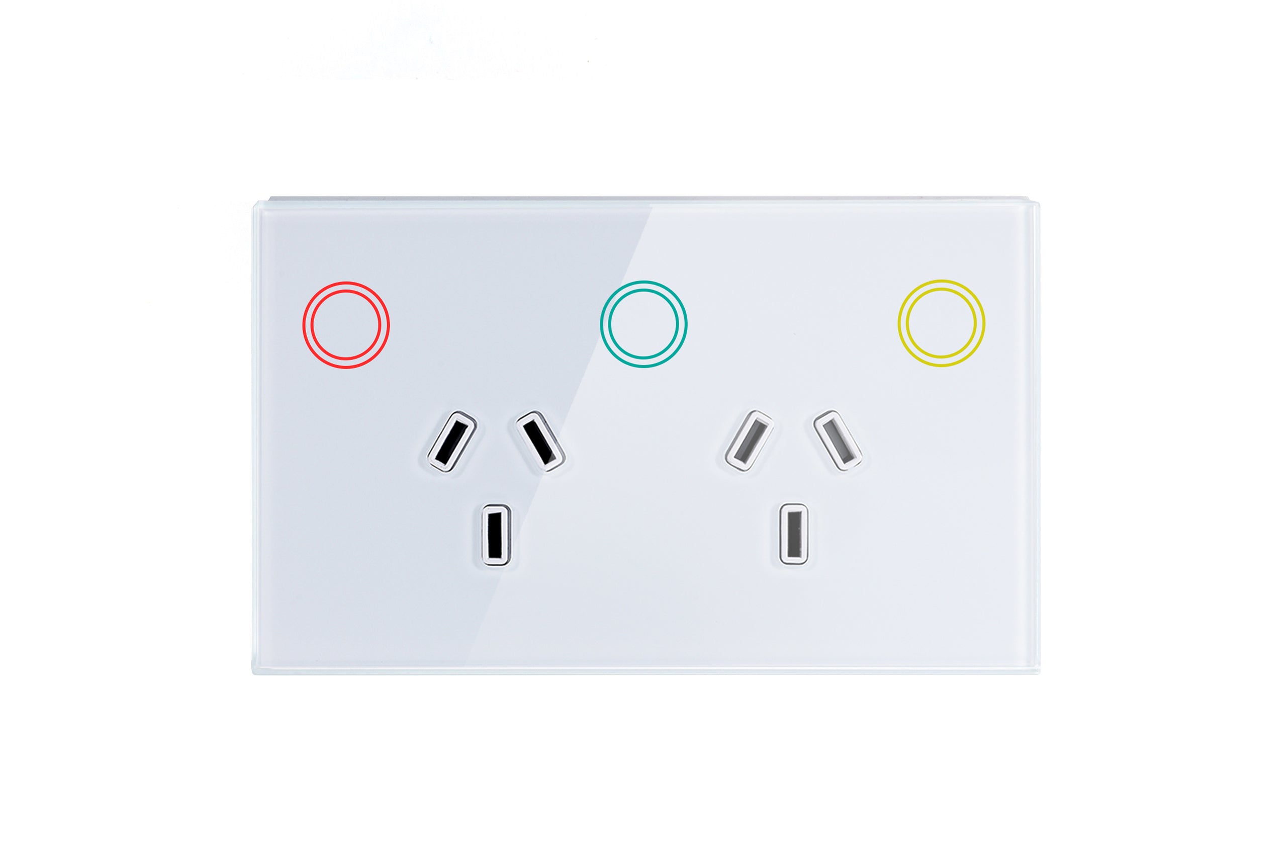 Smart Matter WiFi Power Socket GPO + 1 Gang Light Switch - Frost White (RGB Backlit Buttons)