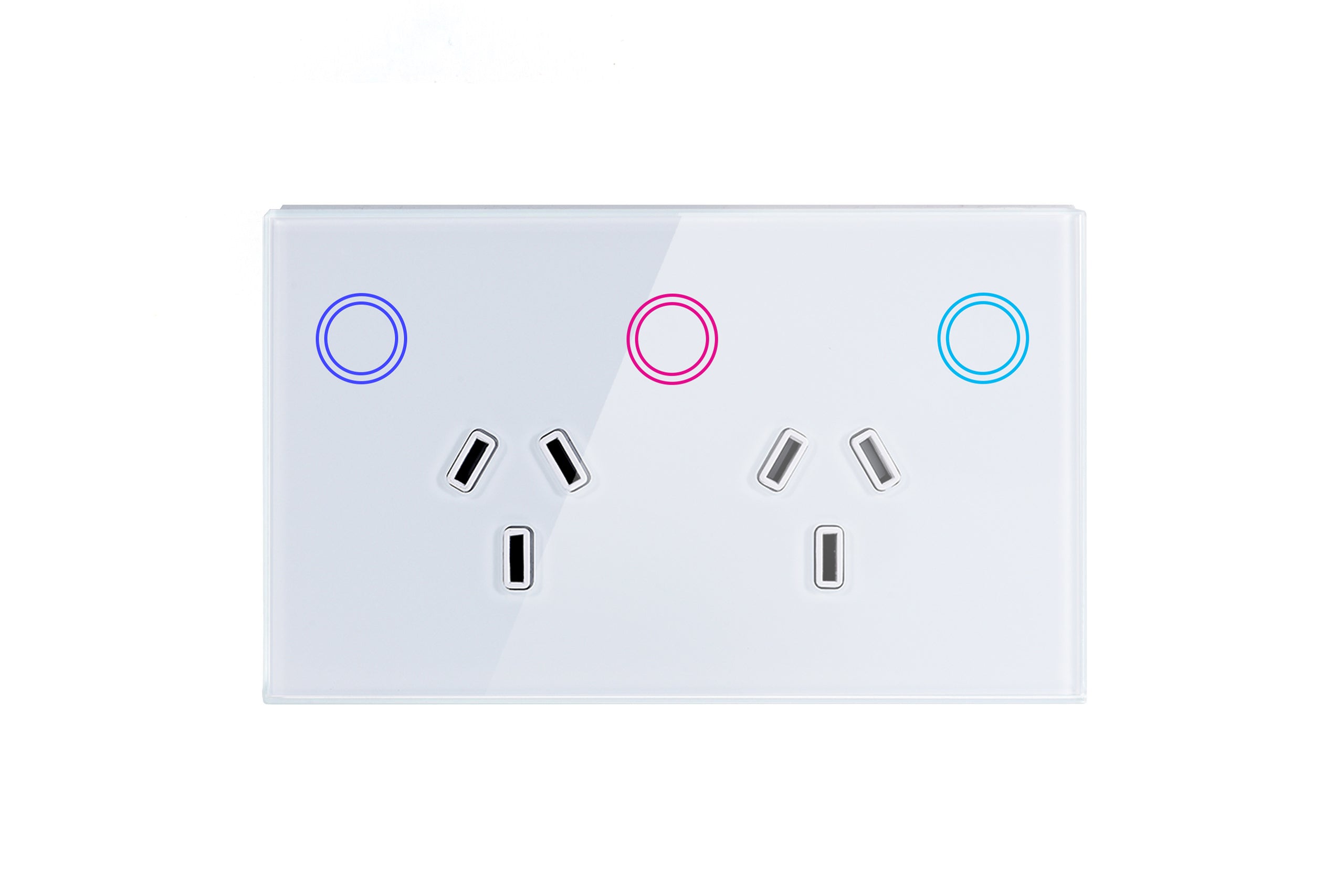 Smart Matter WiFi Power Socket GPO + 1 Gang Light Switch - Frost White (RGB Backlit Buttons)
