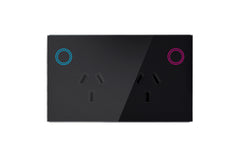 Smart Matter WiFi Power Socket GPO - Shadow Black (RGB Backlit Buttons)