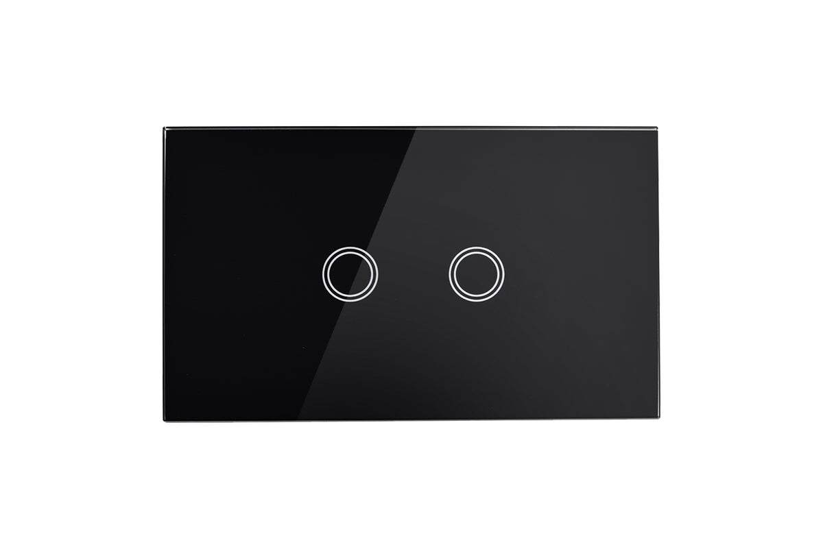 Smart Wifi Light Switch 2 Gang - Shadow Black