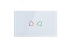 Smart Matter WiFi Light Switch 2 Gang - Frost White (RGB Backlit Buttons)