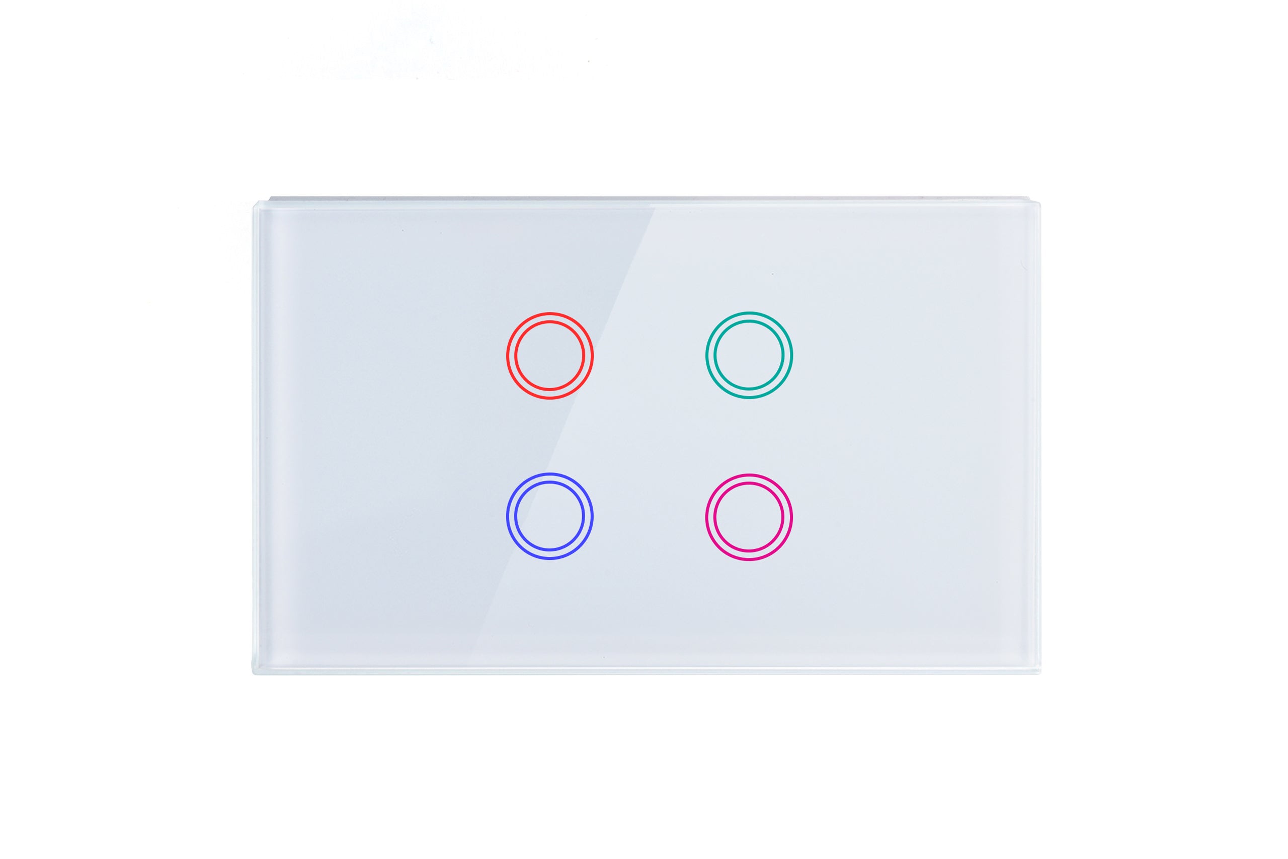 Smart Matter WiFi Light Switch 4 Gang - Frost White (RGB Backlit Buttons)