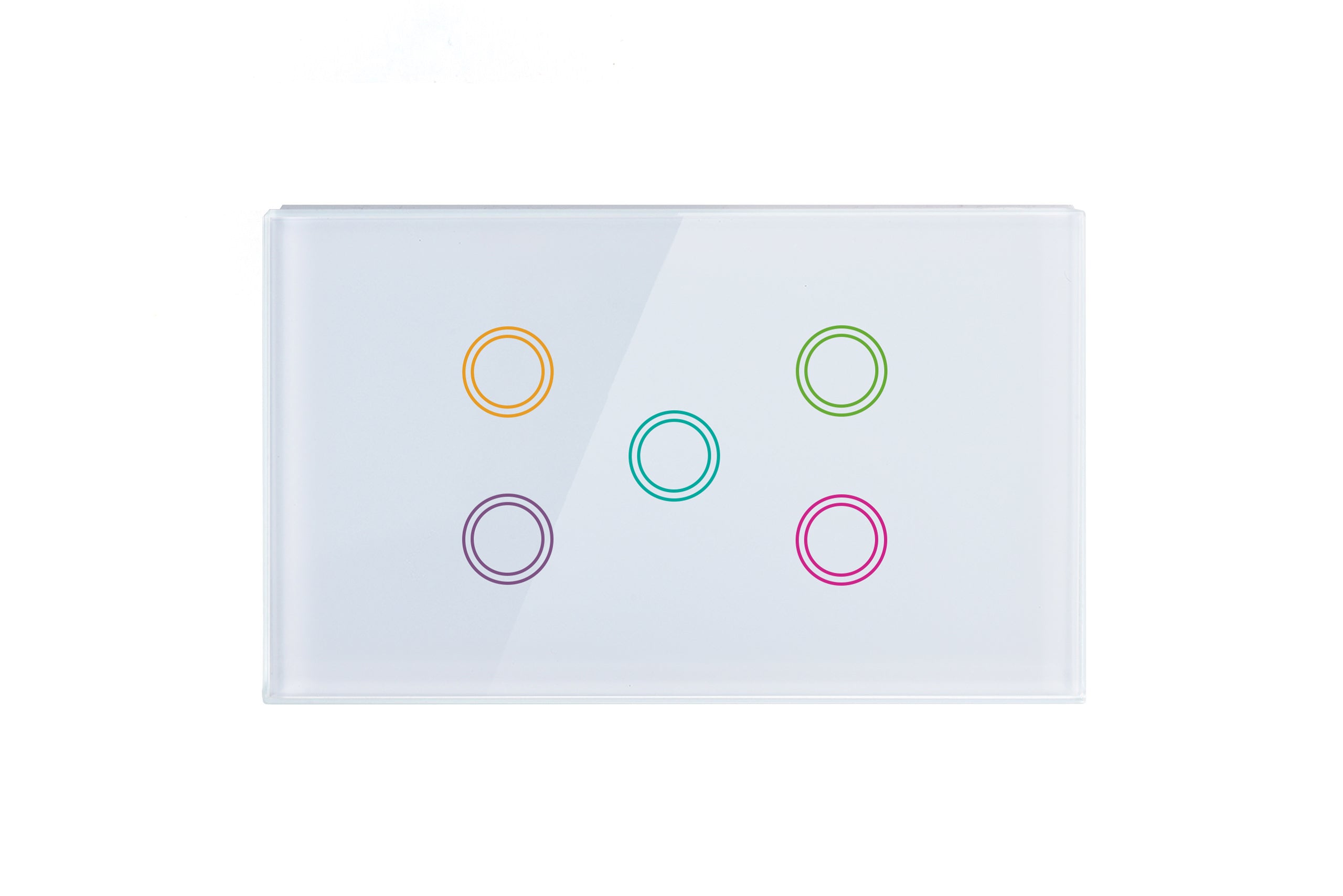Smart Matter WiFi Light Switch 5 Gang - Frost White (RGB Backlit Buttons)