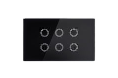 Touch Light Switch 6 Gang - Shadow Black