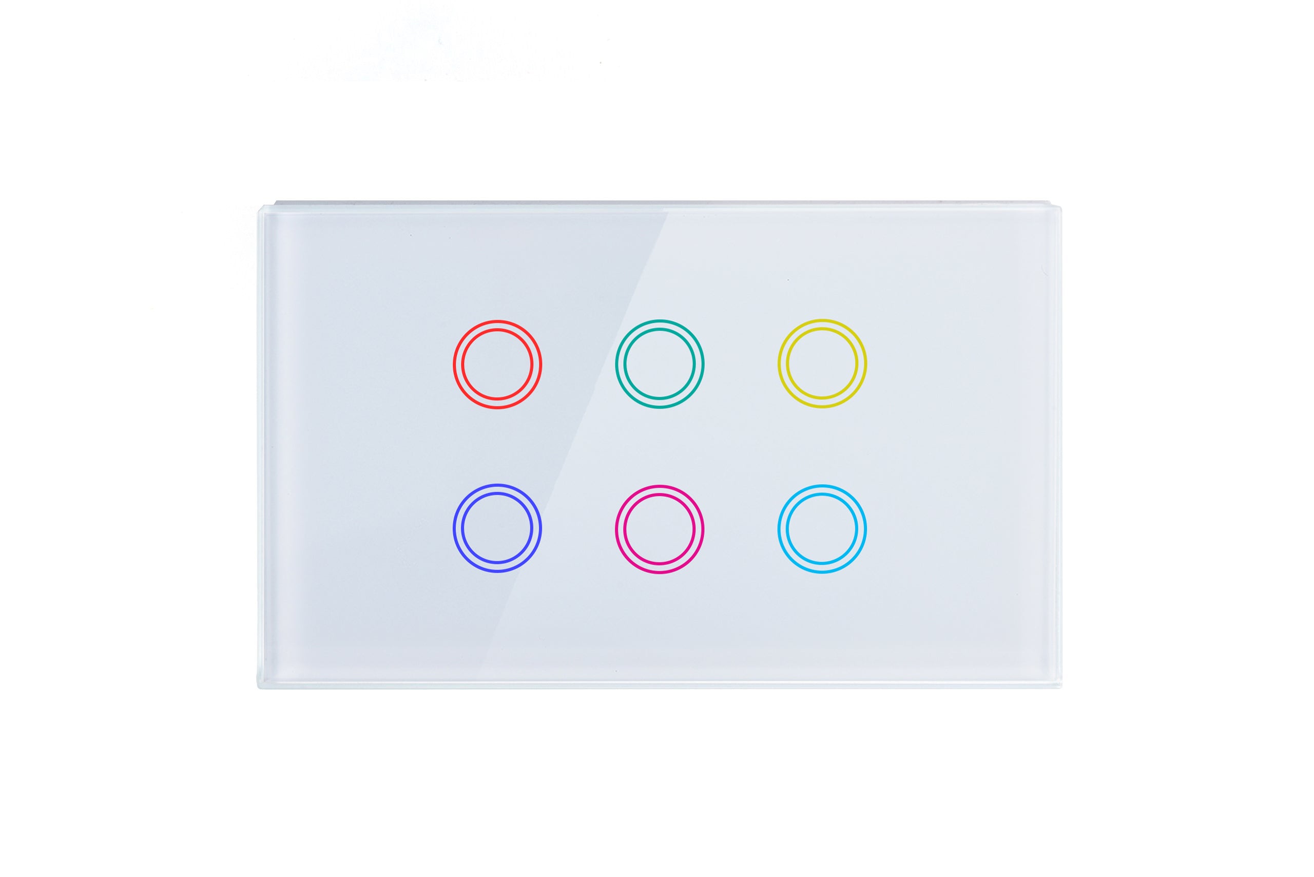 Smart Matter WiFi Light Switch 6 Gang - Frost White (RGB Backlit Buttons)