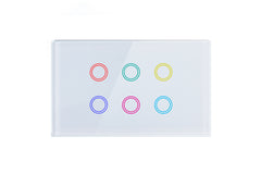 Smart Matter WiFi Light Switch 6 Gang - Frost White (RGB Backlit Buttons)