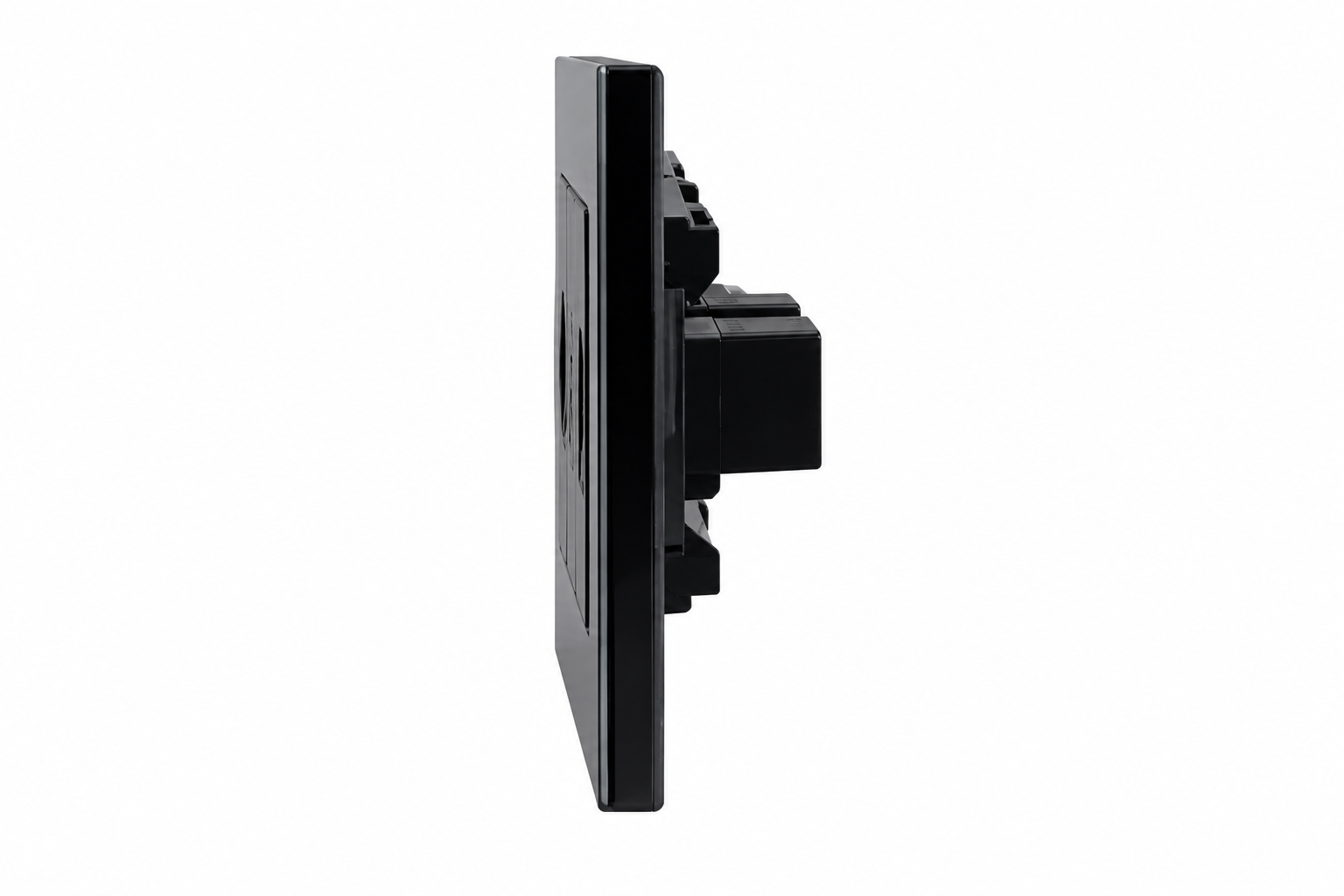 Matzier 2 HDMI + TV Coax Wall Plate | Premium Glass Multimedia Outlet - Shadow Black