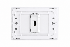 Matzier HDMI Wall Socket | Premium Glass Multimedia Outlet - Frost White