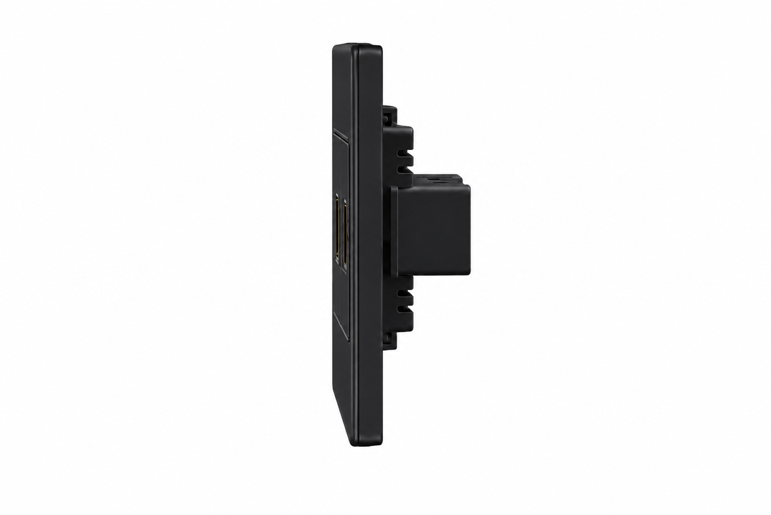 HDMI Wall Socket | Premium Glass Multimedia Outlet - Shadow Black
