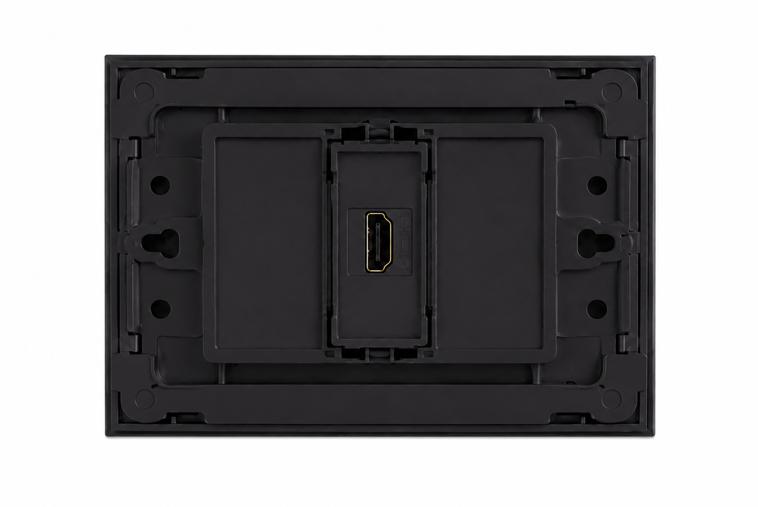 HDMI Wall Socket | Premium Glass Multimedia Outlet - Shadow Black