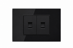 Dual Ethernet RJ45 Wall Socket | Premium Glass Outlet - Shadow Black