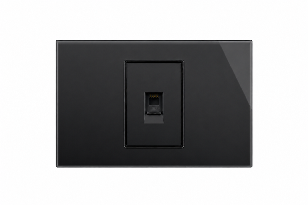 RJ11 Telephone Wall Socket - Shadow Black