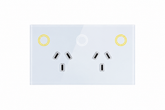 Touch Double Power Point + 1 Gang Light Switch | Touch Socket – Frost White
