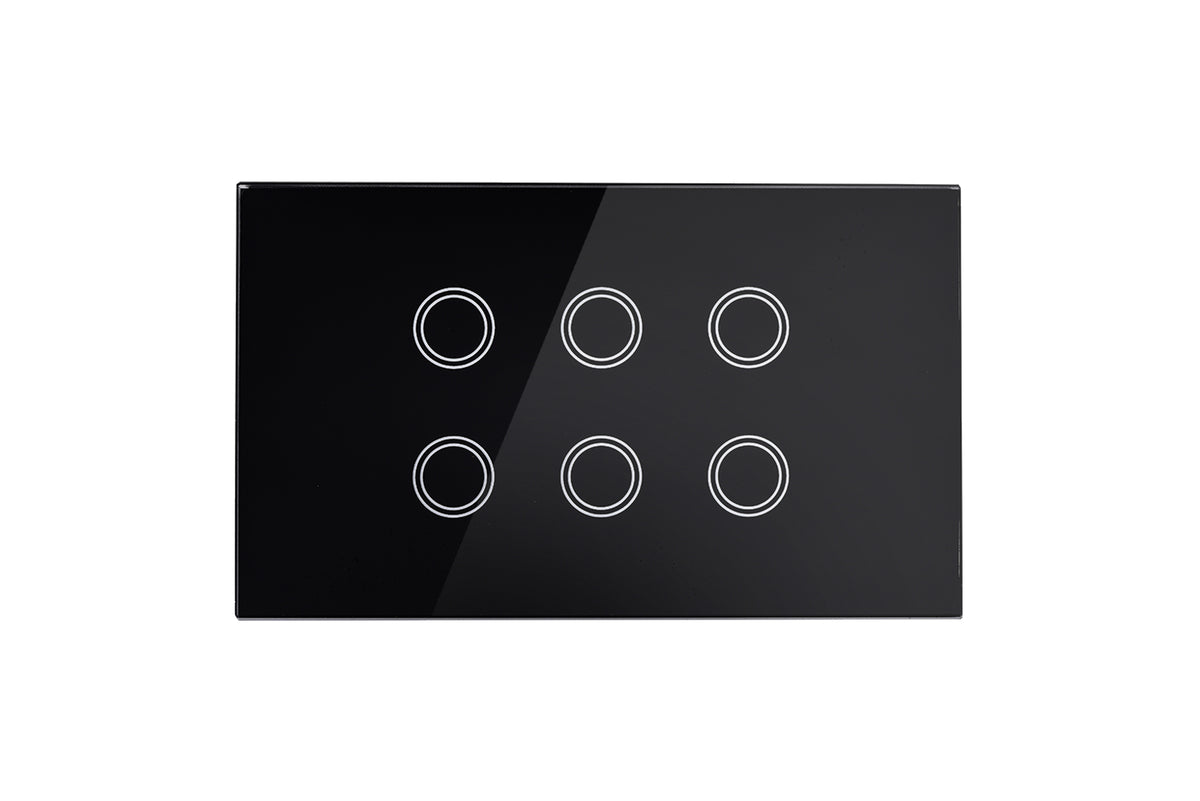 Touch Light Switch - 6 Gang Switch - Shadow Black