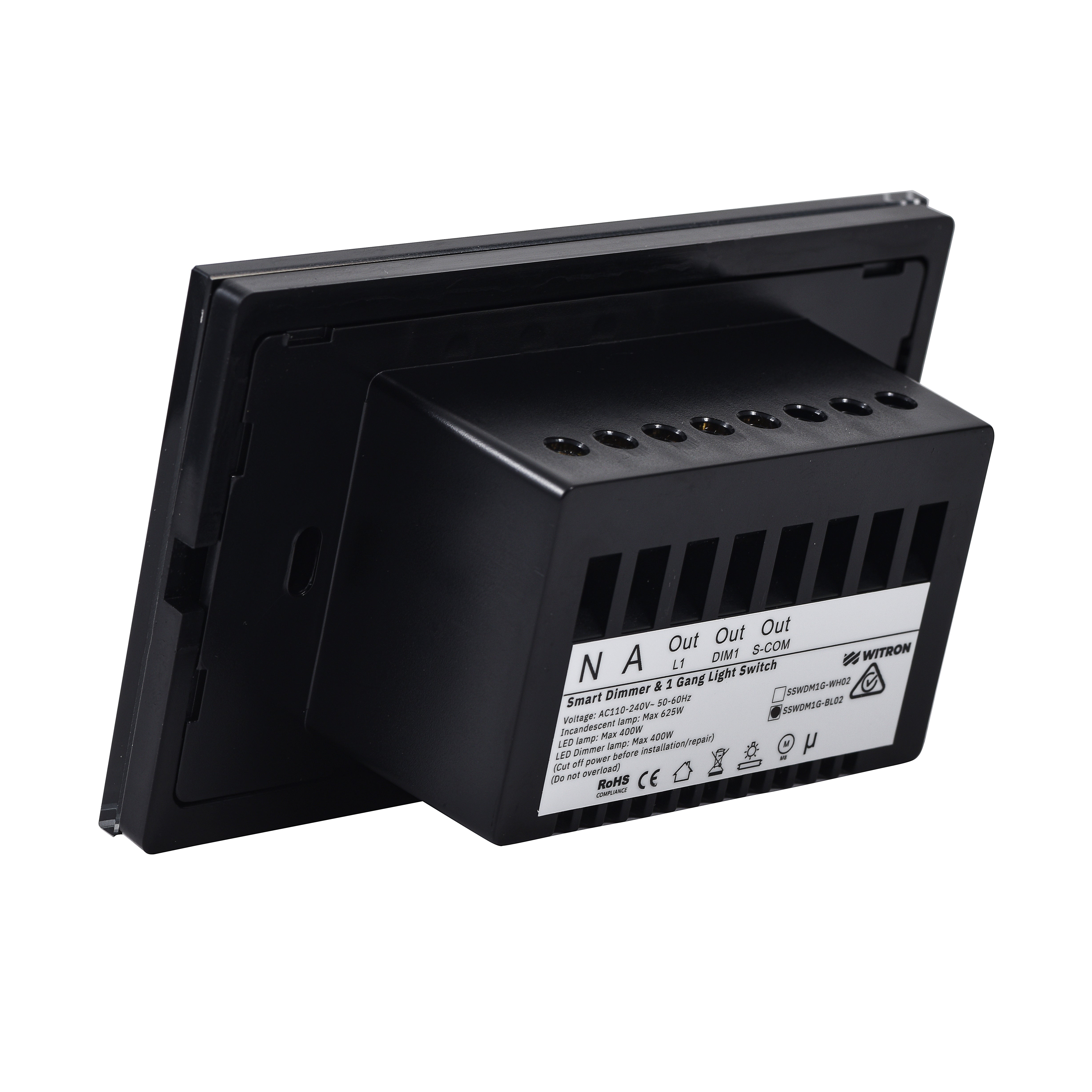 Smart Wifi Light Switch Dimmer - Shadow Black
