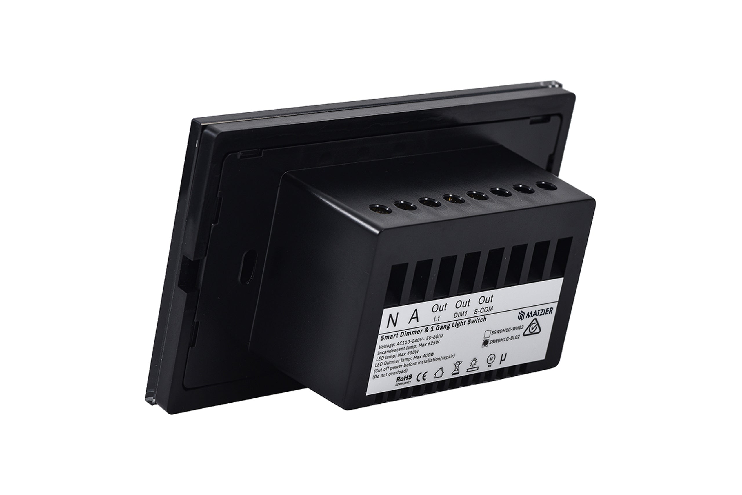 Smart Wifi Light Switch Dimmer - Shadow Black