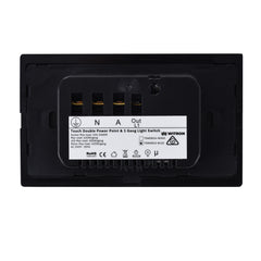 Touch Power Wall Socket GPO with 1 Gang Light Switch - Shadow Black