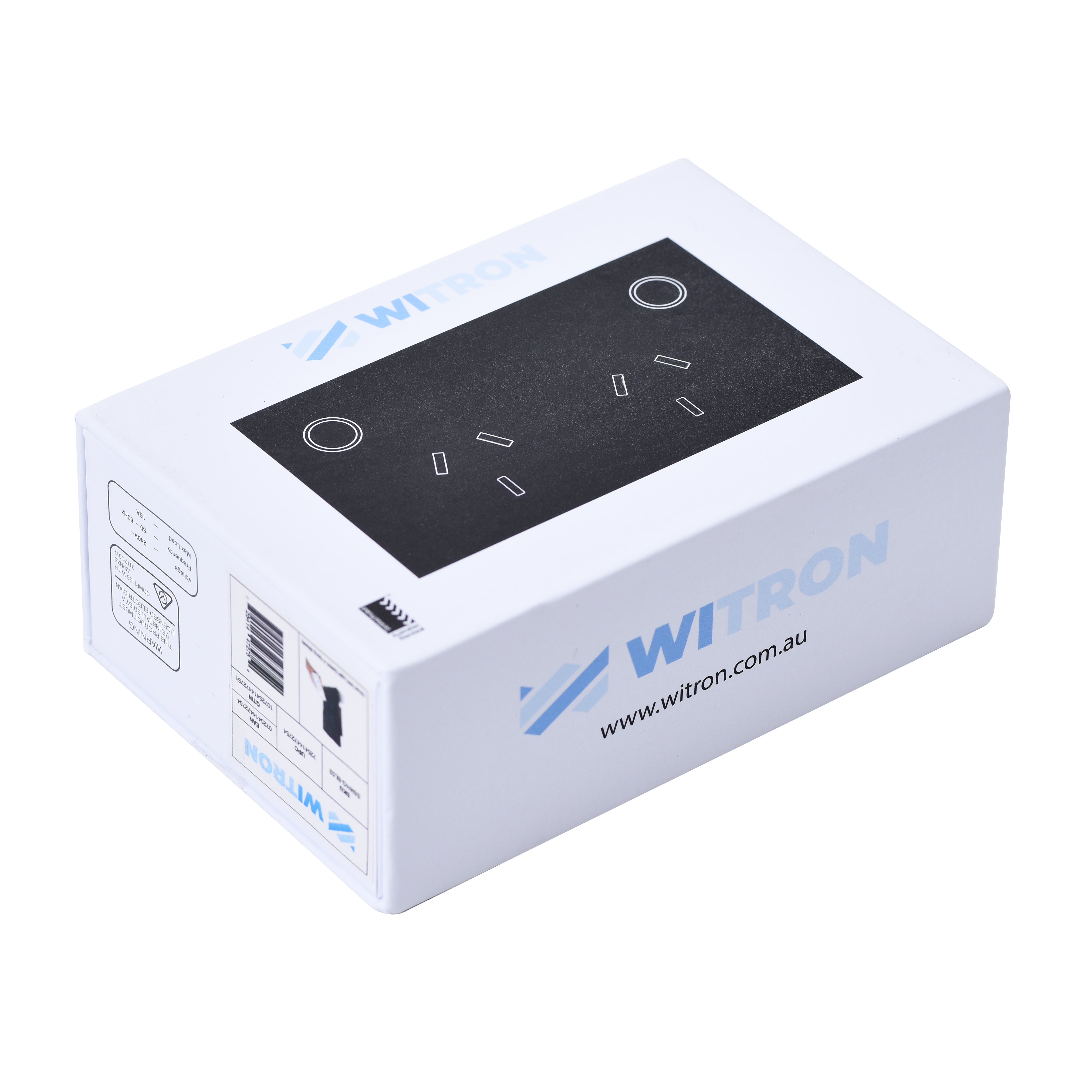 Touch Power Wall Socket GPO with 1 Gang Light Switch - Shadow Black