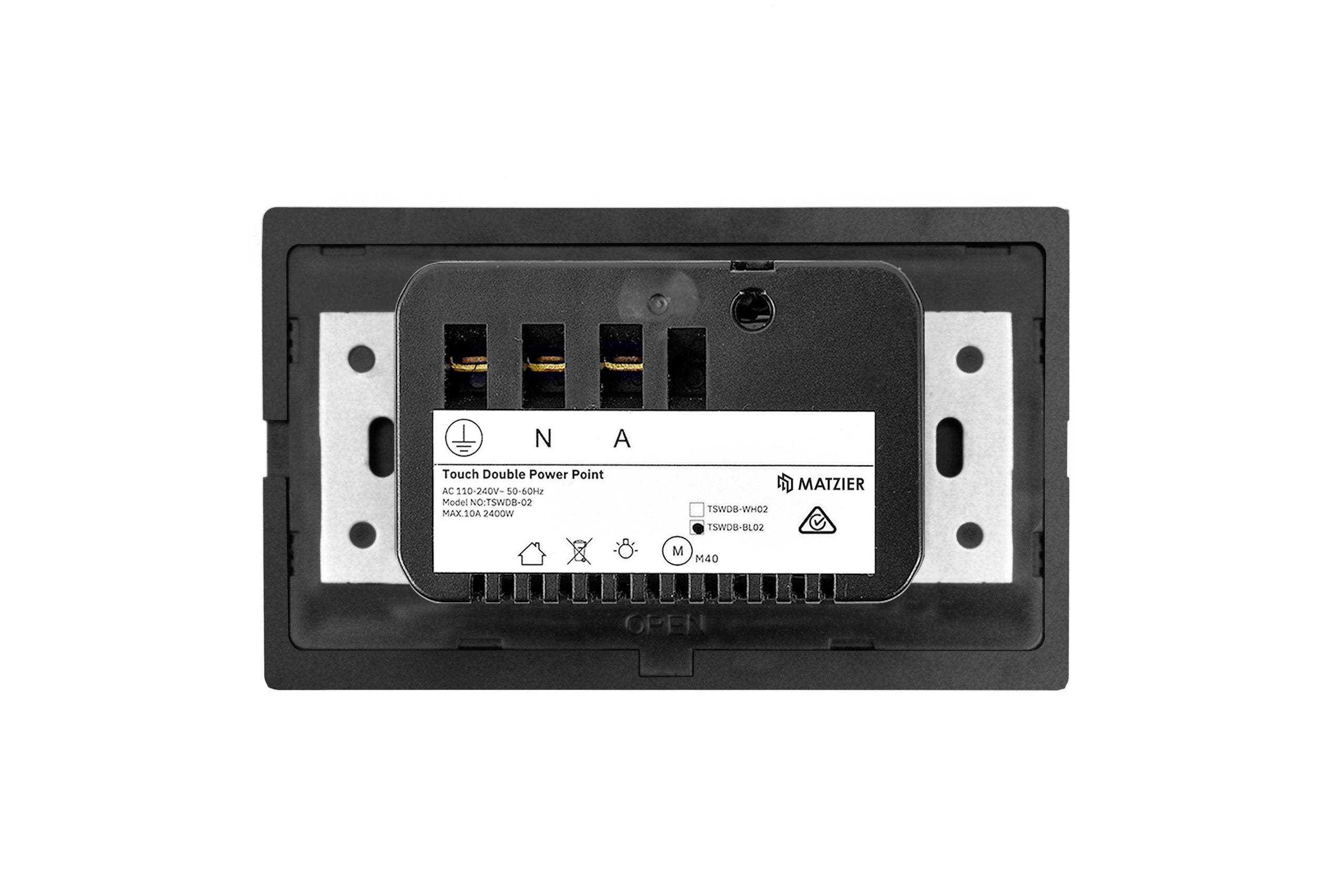 Touch Power Socket GPO - Shadow Black