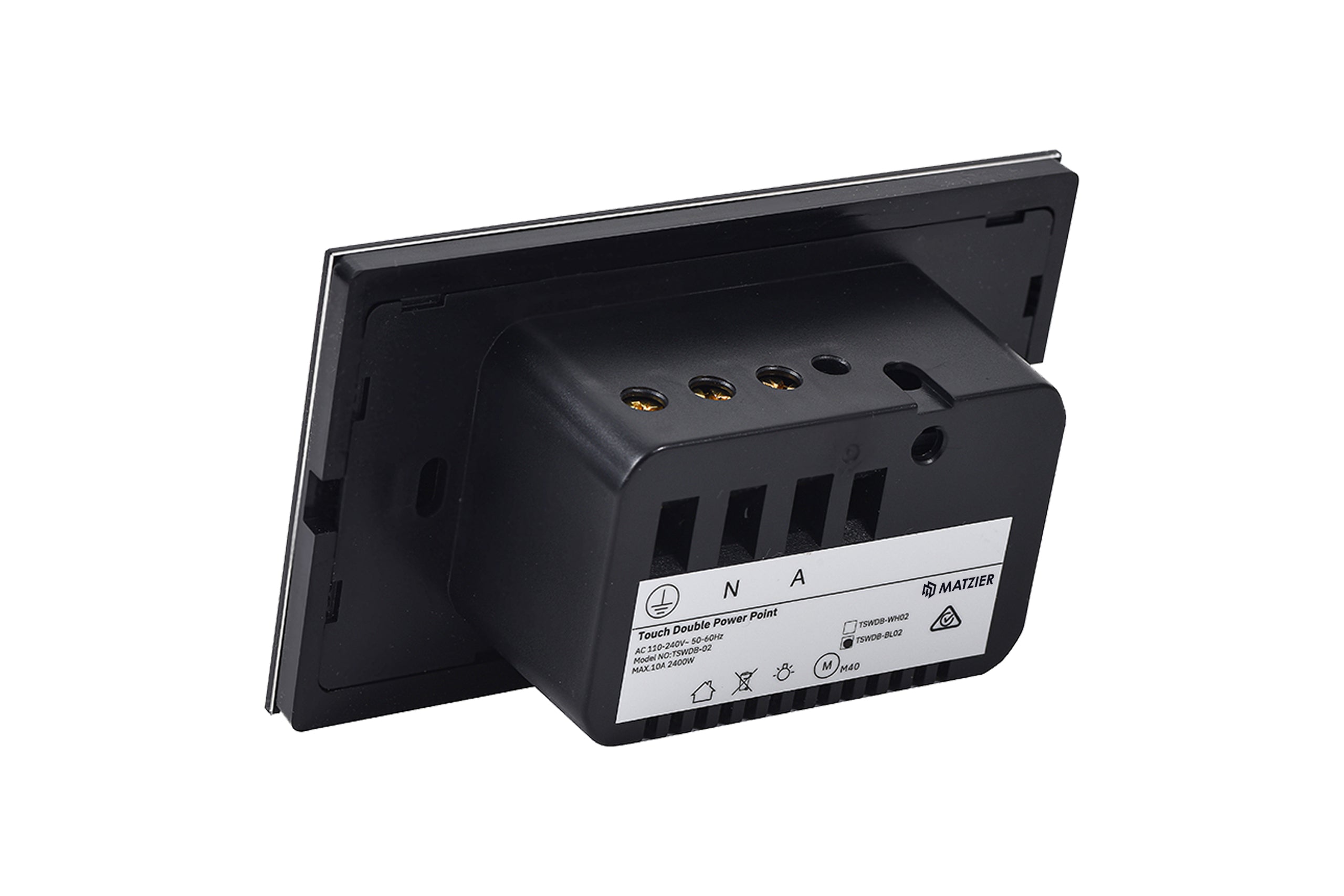 Smart WiFi Power Socket GPO (RGB Backlit Buttons, Shadow Black)