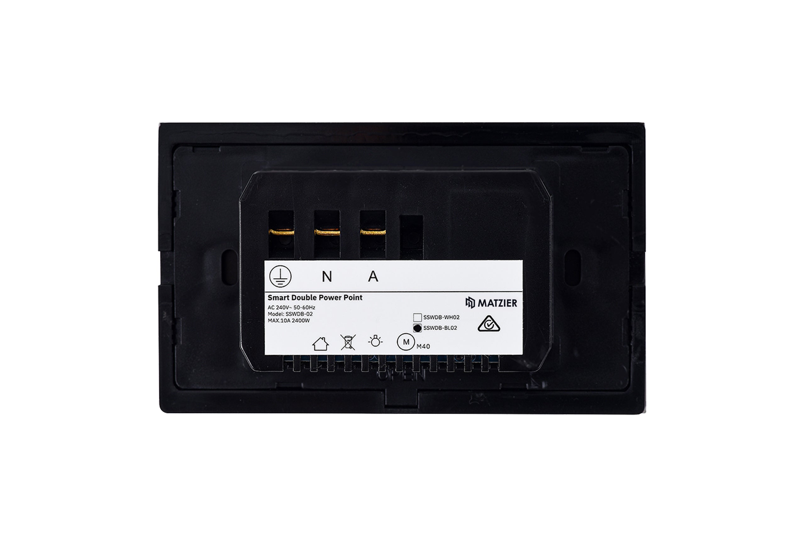 Smart WiFi Power Socket GPO (RGB Backlit Buttons, Shadow Black)