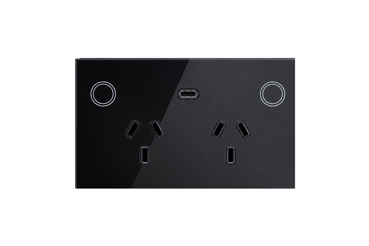 Smart Matter WiFi Power Point + USB-C 20W - Shadow Black (RGB Backlit Buttons)