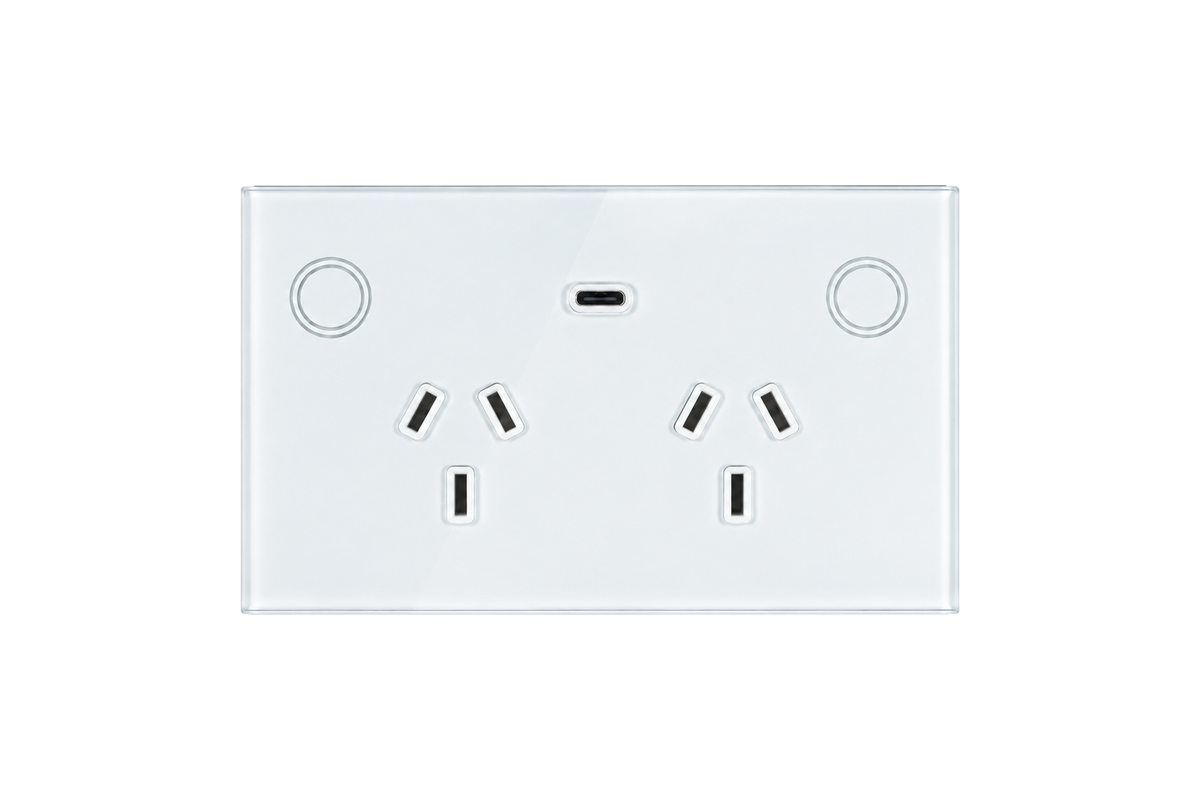 Smart Matter WiFi Power Point + USB-C 20W - Frost White (RGB Backlit Buttons)