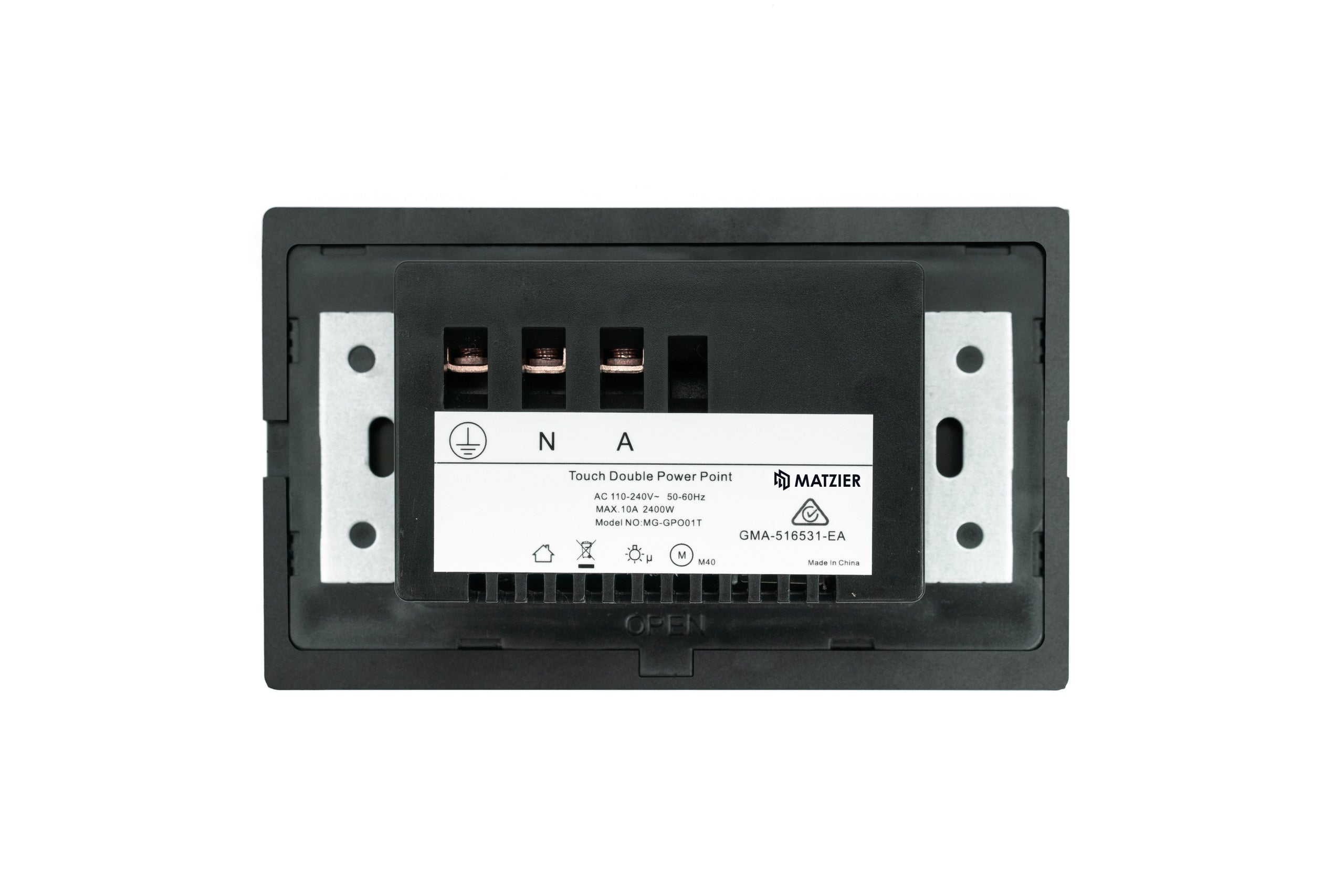 Touch Power Socket GPO - Shadow Black