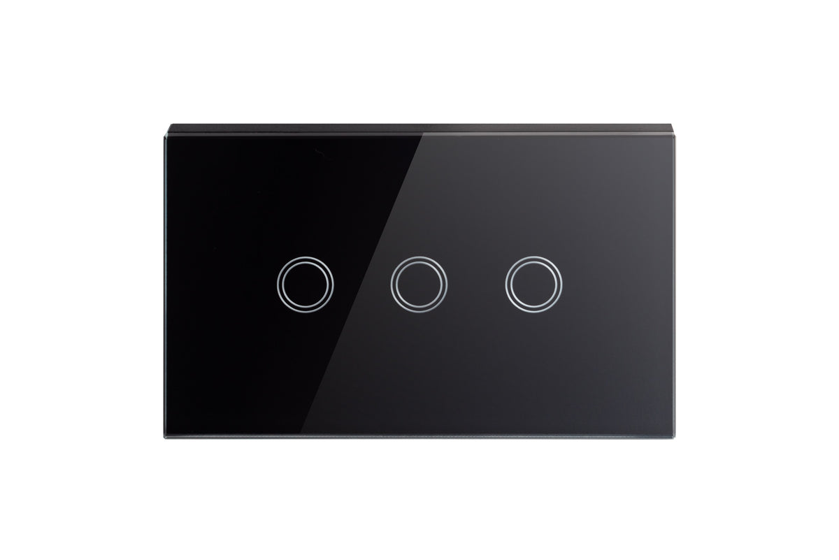 Smart Wifi Light Switch 3 Gang - Shadow Black