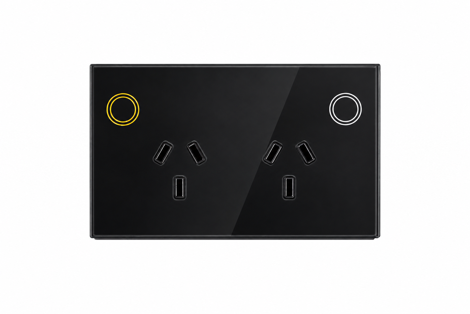 Touch Double Power Point | Touch Socket – Shadow Black