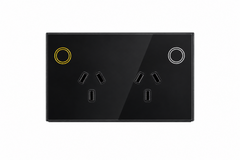 Touch Double Power Point | Touch Socket – Shadow Black