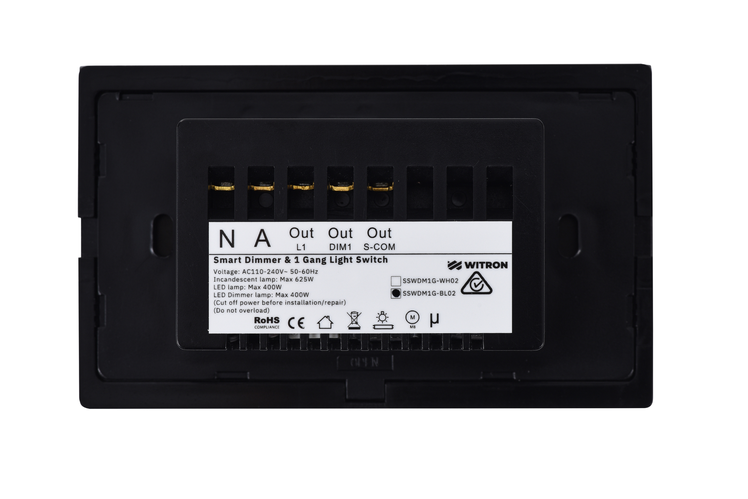Smart Wifi Light Switch Dimmer - Shadow Black