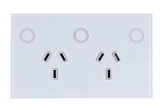 Smart WiFi Power Wall Socket GPO with 1 Gang Light Switch - Frost White