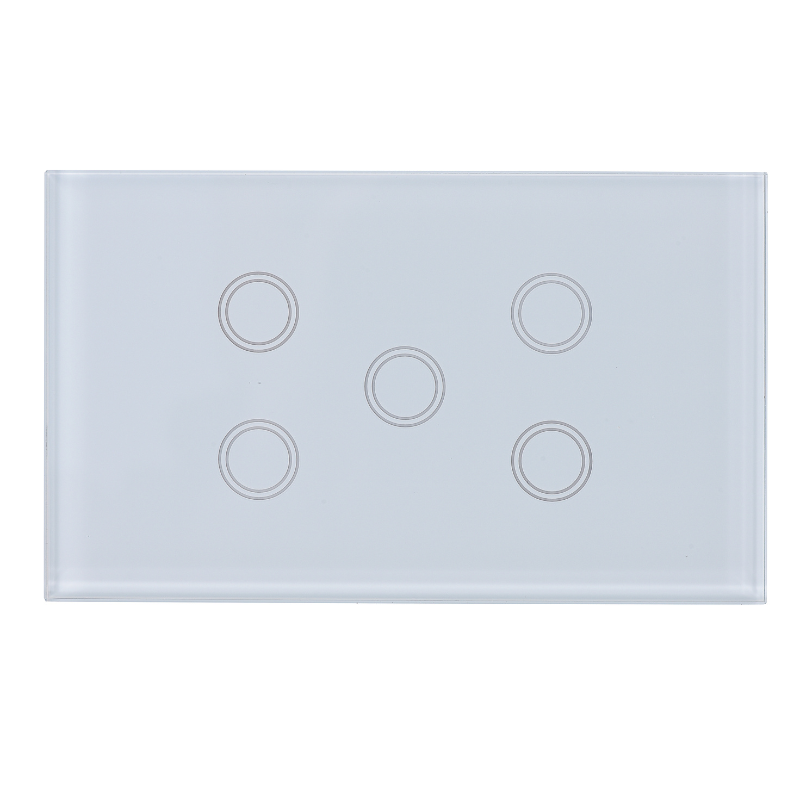 Smart Wifi Light Switch 5 Gang - Frost White