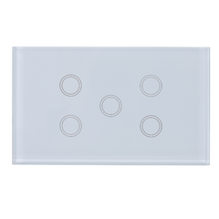 Smart Wifi Light Switch 5 Gang - Frost White