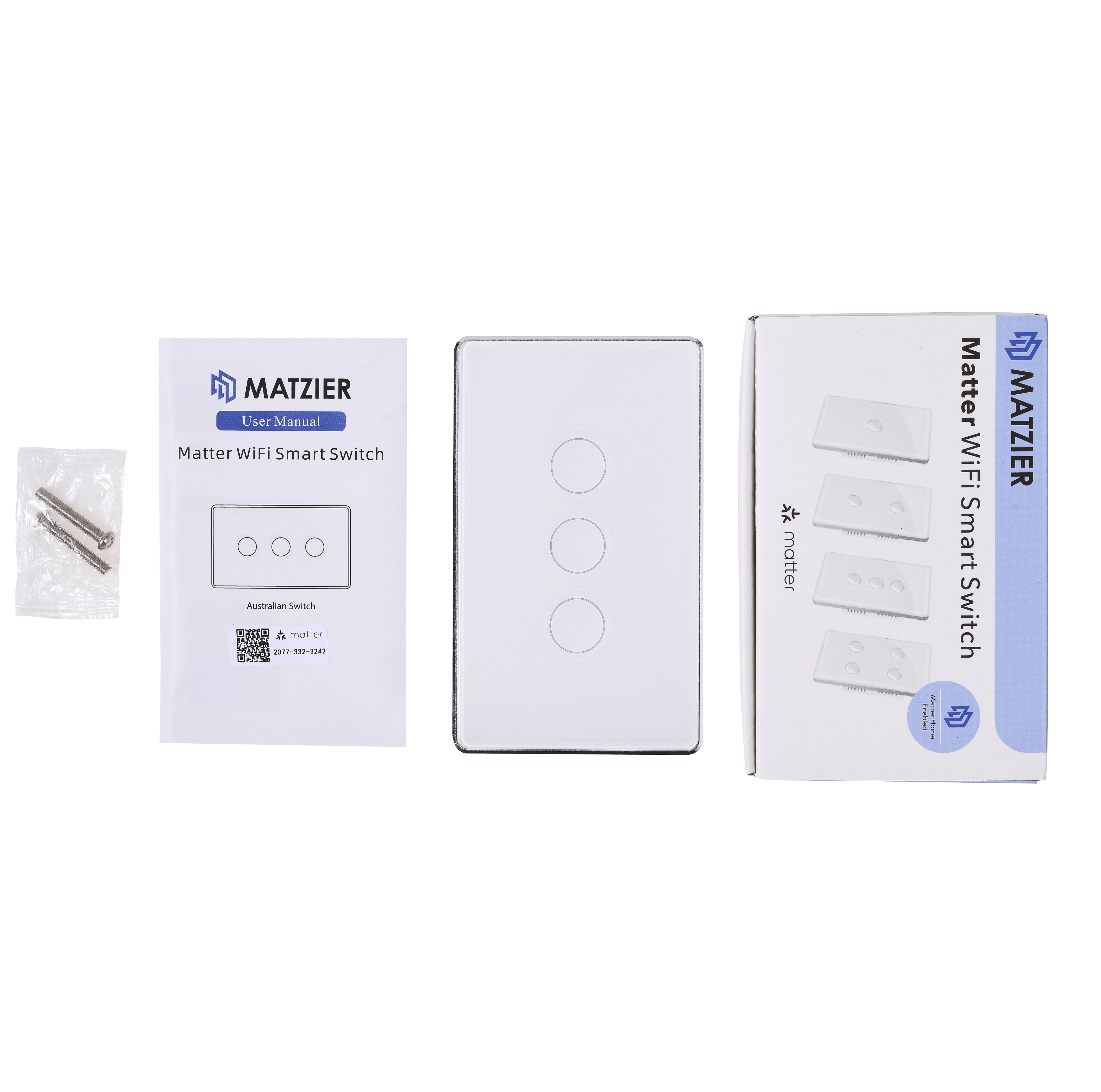 Matzier - 3 Gang Matter Home Switch - Matzier