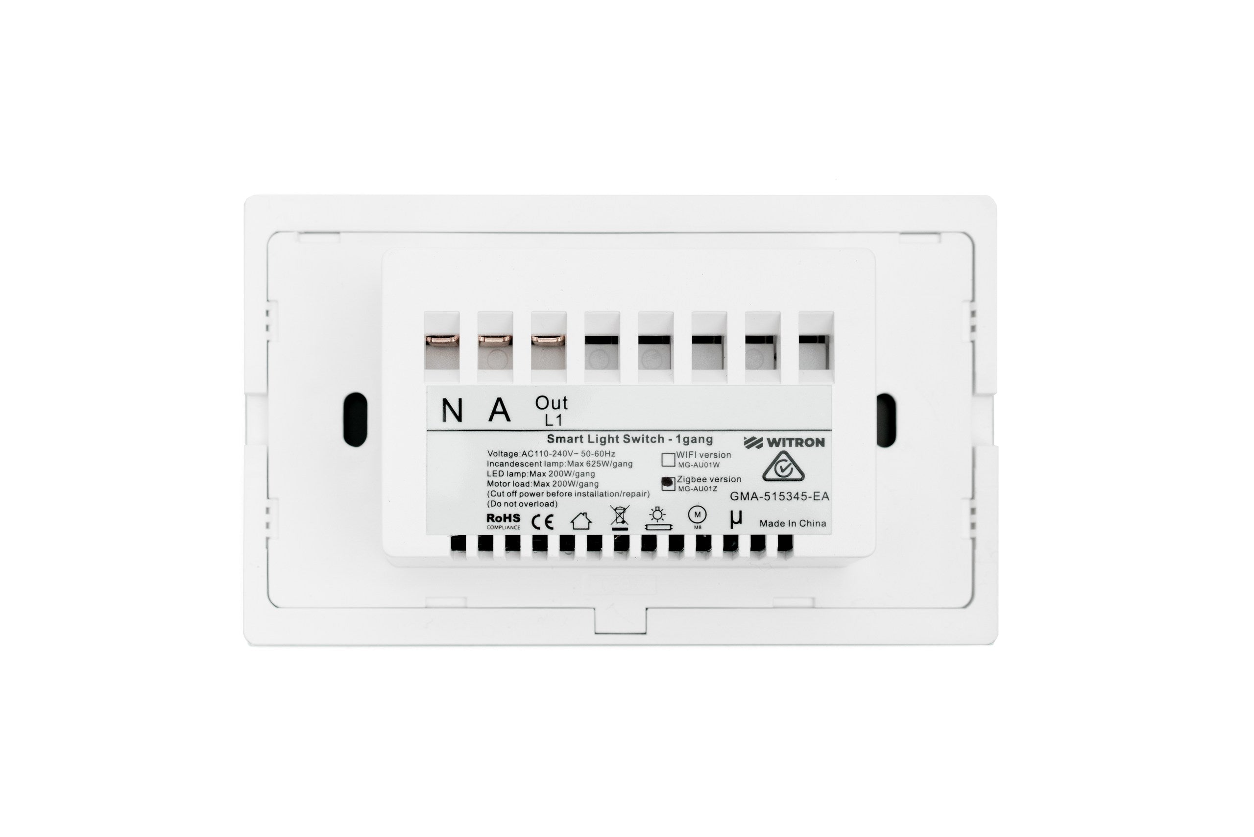 Smart Touch Zigbee Light Switch 1 Gang - Frost White - Matzier