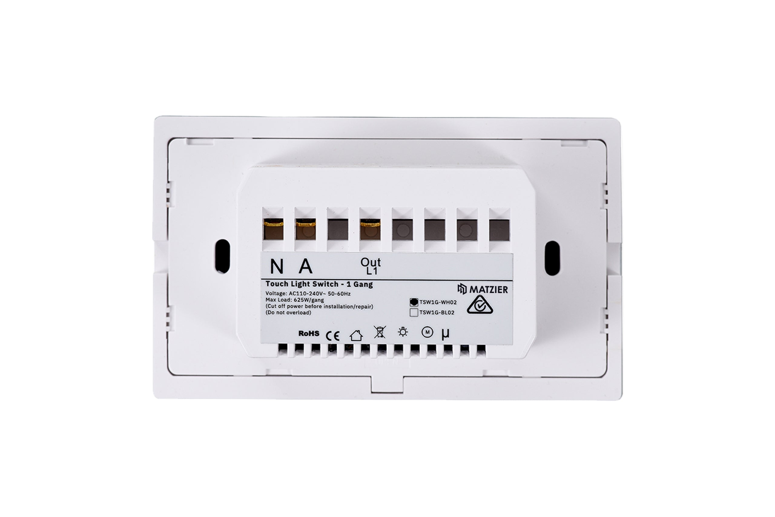 Smart Wifi Light Switch 1 Gang - Frost White - Matzier