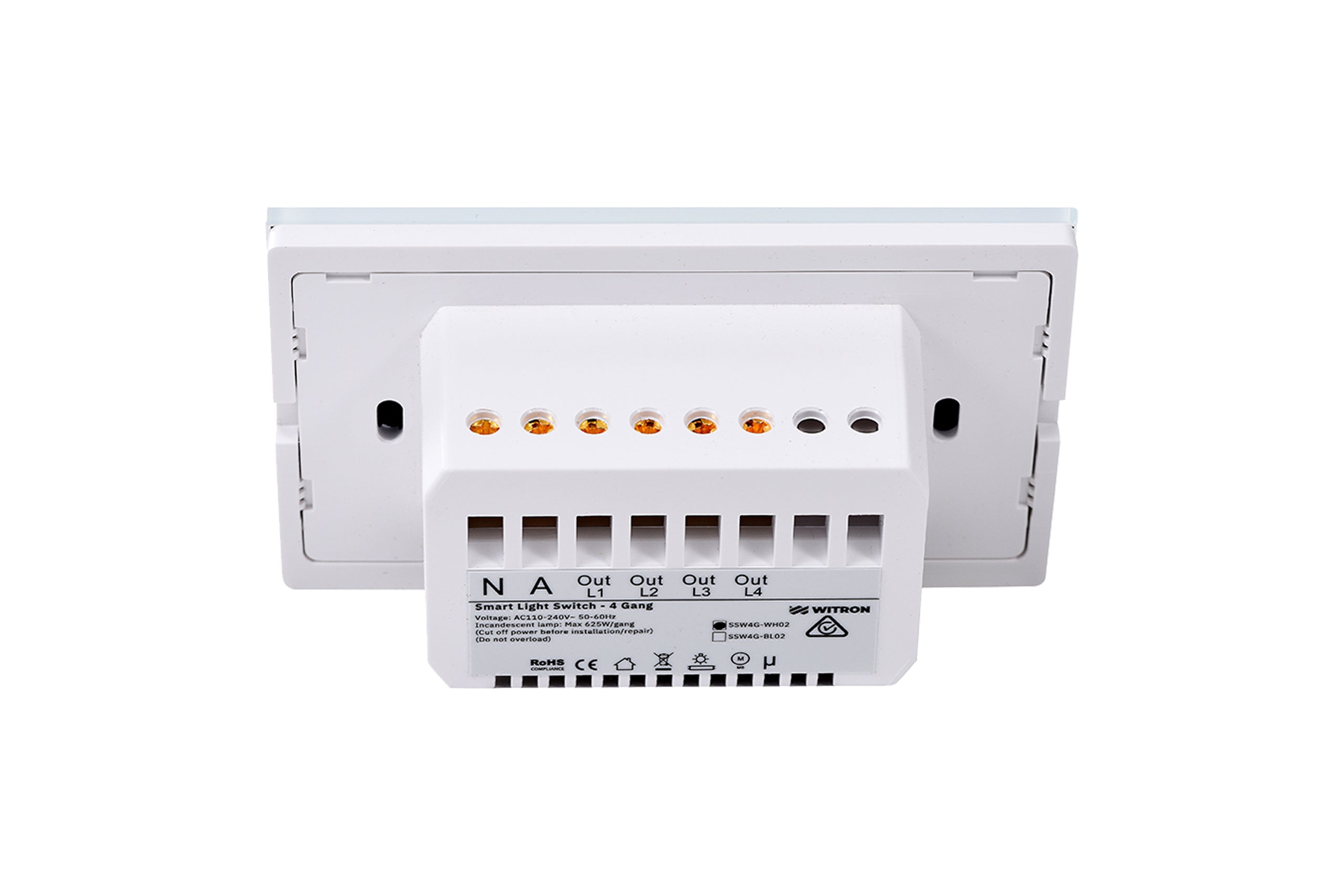 Smart Wifi Light Switch 4 Gang - Frost White - Matzier