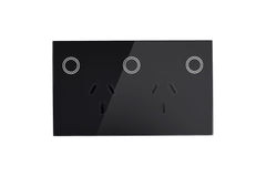 Smart WiFi Power Wall Socket GPO with 1 Gang Light Switch - Shadow Black - Matzier